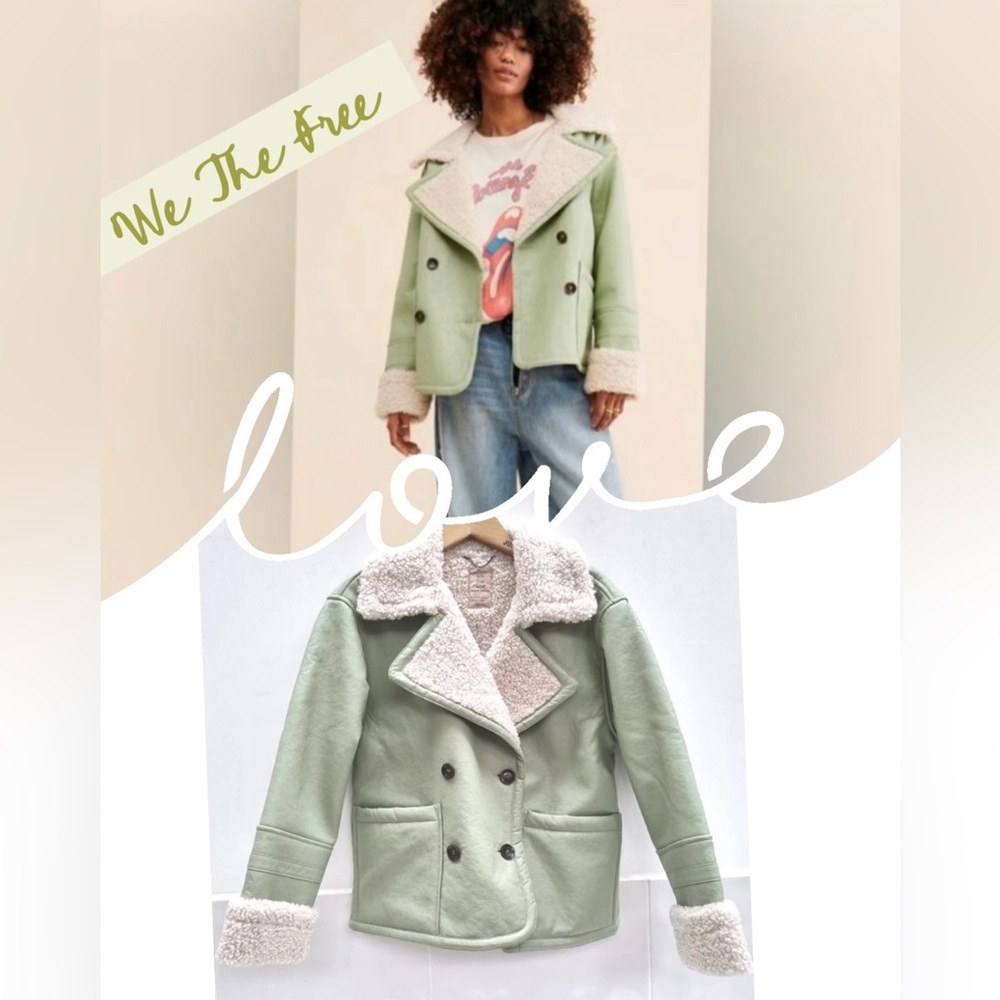 Free People We The Free Kaja Vegan Bonded Peacoat Green Tea Medium